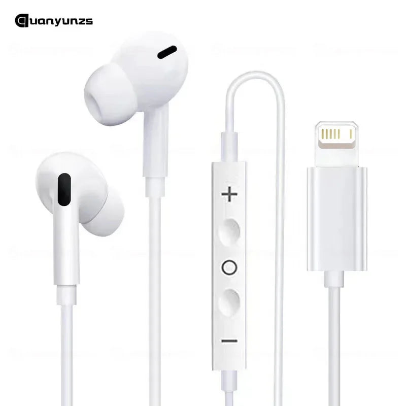 In Ear Earphone For Apple iPhone 16 15  14 13 12 11 Stereo Sound Wired Earbud Bluetooth-compatible Headset 3.5mm For all phone