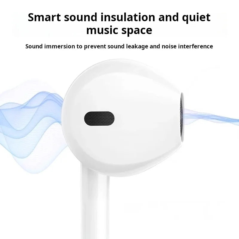 In Ear Earphone For Apple iPhone 16 15  14 13 12 11 Stereo Sound Wired Earbud Bluetooth-compatible Headset 3.5mm For all phone