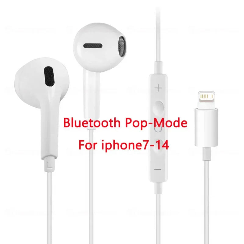 In Ear Earphone For Apple iPhone 16 15  14 13 12 11 Stereo Sound Wired Earbud Bluetooth-compatible Headset 3.5mm For all phone